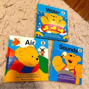 David Bennett Book Lot Bundle 80s Kids Bear Educational Water Air Sounds VTG